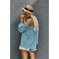 thumbnail image 3 of Women's Sky Blue Blooming Lace Off The Shoulder Top, 3 of 17