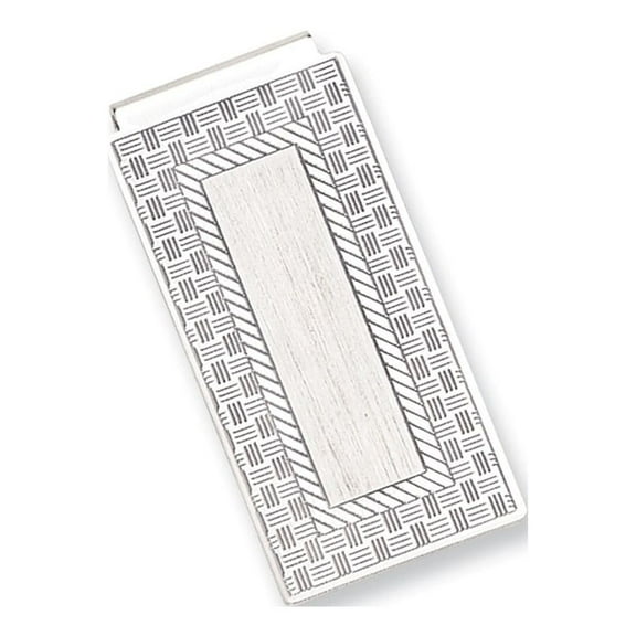 Rhodium-plated Kelly Waters Checkerboard Hinged Money Clip; for Adults and Teens; for Women and Men