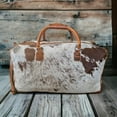 thumbnail image 3 of Sample Sale Highlands Saddle Tricolor Large Genuine Cowhide Weekender Cowhide Duffel #5, 3 of 9