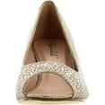thumbnail image 3 of BONNIBEL WONDA-2 Womens Peep Toe Low Heel Glitter Slip On Dress Pumps, Champagne, 8, 3 of 4