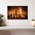 thumbnail image 2 of Elephant Stock Lion Family Wall Art - Horizontal Canvas Wall Art - Hallway Wall Decor - Animal Canvas - Green And Black Decor By Wouter Rikken - 12" x 8", 2 of 8