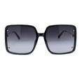 thumbnail image 2 of Classic Womens Butterfly Rectangle Oversize Fashion Sunglasses Black Gold - Smoke, 2 of 4