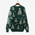 thumbnail image 5 of Lovskoo Merry Christmas Sweaters for Women 2023 Trendy Long Sleeve Pullove Round-Neck Casual Sweater Tops Green, 5 of 7