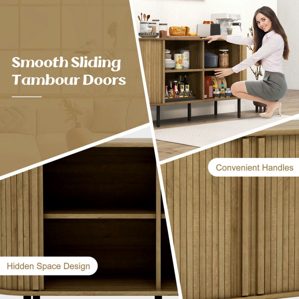 Finihen Kitchen Storage Cabinet, Buffet Sideboard, 47 Inch Sideboard Buffet Cabinet with Adjustable Shelves for Kitchen Dining Room Living Room Entryway, for Kitchen, Living Room, Oak Finihen Kitchen Storage Cabinet, Buffet Sideboard, 47 Inch Sideboard Buffet Cabinet with Adjustable Shelves for Kitchen Dining Room Living Room Entryway, for Kitchen, Living Room, Oak