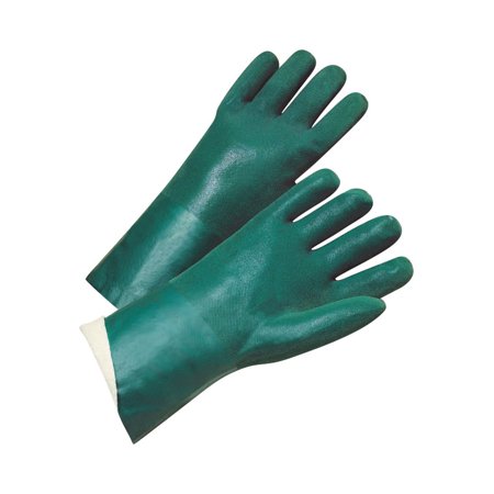 Pvc Gauntlet - west chester 14014 14 in. large green pvc fully coated jersey lined gauntlet cuff glove