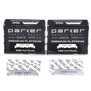 Parker Safety Razor Disposable Premium Platinum Coated Razor Blades (Pack of 2 Boxes With 100 Blades Each)