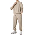 thumbnail image 2 of Men's Solid Color Casual Fashion Long-Sleeved Round Neck Top Sweatpants Set, 2 of 4