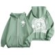 thumbnail image 1 of Sudadera con capucha rosa Gotyou con cremallera gráfica para mujer 2024 Manga larga Verde S, 1 of 4