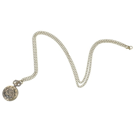 Raindrops 1Pcs Ladies Pocket Watch Necklace with Chain for Women Vintage Style Quartz Movement Hollow Flower