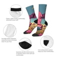 thumbnail image 3 of Fotbe Pink Cow In Sunflower Field Pattern Long Socks for Men & Women – Breathable & Stretchy Compression Socks, Ideal for Running, Travel, and Everyday Wear Size 5-11, 3 of 6