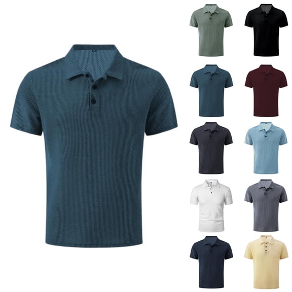 Qwertyu Breeze Capri Polo Shirt for Men Beer Belly Stiff Collar Mesh Shirts Summer Casual 2026 Summer Quick Dry Golf Shirt Beige 3XL