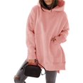 thumbnail image 2 of Sudadera Suelta con Capucha, Jersey con Capucha y Dobladillo Dividido, Jersey con Capucha y Dobladillo Dividido, Sudaderas con Capucha Informales para Mujer, Materiales ecológicos, 2 of 6
