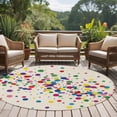 thumbnail image 4 of Colorful Polka Dot Round Area Rug 8Ft Washable Large Circle Rugs for Living Room Dorm, Cartoon Cute Abstract Graffiti Beige Non-Slip Carpet Floor Mats Indoor Outdoor Carpet Runner Home Decor, 4 of 8