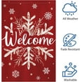 thumbnail image 5 of Christmas Welcome Garden Flag 28x40 Inch Double Sided Burlap, Snowflake Welcome Winter Yard Flag for Winter Holiday Xmas Yard Outdoor Decoration(ONLY FLAG), 5 of 6