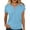 *Light Blue, variant on ClodeEU Women's Henley Neck Short Sleeve T-Shirt,Casual Loose Button Down Summer Tops Army Green,Women's Plus L