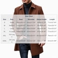 thumbnail image 3 of WIZUTIZ Men's Wool Blend Button Up Overcoat Lapel Collar Fall Winter Warm Mid Length Long Coat, 3 of 6