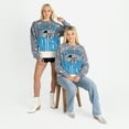 thumbnail image 6 of Women's Gameday Couture  Gray Carolina Panthers Arch Rivals Faded Wash Sweatshirt, 6 of 7