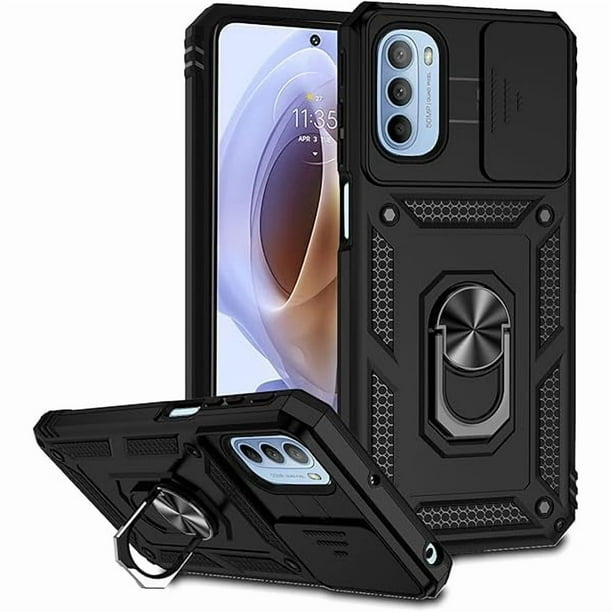wonima11 Case for Moto G31 Case, Moto G41 Case, XT2173-3 Case with Slide Camera Cover, Built-in 360° Rotate Ring Kickstand Magnetic Shockproof Phone Cover for Motorola Moto G31 Black