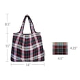 thumbnail image 2 of Wrapables Foldable Tote Nylon Reusable Grocery Bag (Set of 2), Red Plaid, 2 of 5