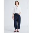 thumbnail image 2 of Free Assembly Women's Cotton Tie Neck Blouse with Long Puff Sleeves, Sizes XS-XXL, 2 of 5