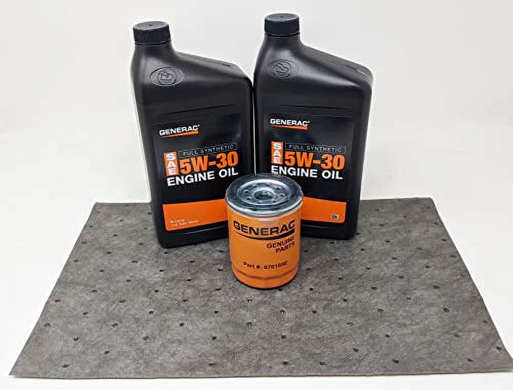 Generac 5W-30 Full Synthetic Oil Change Kit, 2 Quarts, with Oil Filter