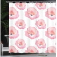 thumbnail image 4 of Ambesonne Watercolor Shower Curtain, Flower Watercolor Blots, 69"Wx75"L, Pink Coral, 4 of 5