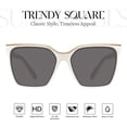 thumbnail image 2 of Gafas de Sol Mosanana Cuadradas Polarizadas Sobredimensionadas Blancas 2025, 2 of 7