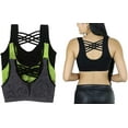thumbnail image 4 of ToBeInStyle Women's 3Pk Seamless Sports Bra with Strappy Back - Pla - S/M, 4 of 7