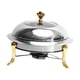 thumbnail image 4 of Chafing Dish Buffet Calentador de alimentos Placas de tapa transparente Portátil Redondo Pequeño Hot Pot Camping Estufa de para exteriores, oro 18cm BLESIY plato de frotamiento, 4 of 8