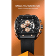thumbnail image 6 of ONOLA Men's Automatic Watch Multifunctional Fashion 30M Waterproof Quartz Men's Watches Silicone Band Sports Watch, 6 of 8