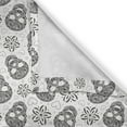 thumbnail image 6 of Ambesonne Black and White Grommet Curtain, Abstract Skulls, 50" x 63", White and Black, 6 of 6