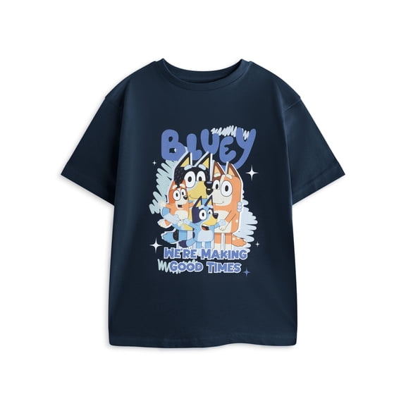 Bluey Good Times Unisex Kids Navy Short Sleeved T-Shirt | 5-6 Years | Made by Vanilla Underground