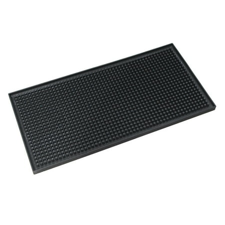 

Silicone Bar Non-slip Mat Counter Drain Pad Deep Grooves Cup Mats Tray (Small Square)