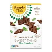 Simple Mills Sweet Thins Cookies, Seed and Nut Flour, Mint Chocolate - Gluten Free, Paleo Friendly, Healthy Snacks, 4.25 Ounce (Pack of 1) ES6