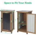 thumbnail image 5 of Petsblublu Small Outdoor Storage Cabinet Weatherproof, Wood Garden Potting Bench Table with Removable Shelves,17.9''x17.9''x33.5'', 5 of 10