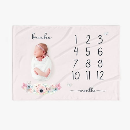 Name Personalized Baby Months Blanket