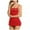 Red, variant on Women Chemises Lingerie Mini Sleepwear Strappy Dress Underwear Set Negligee