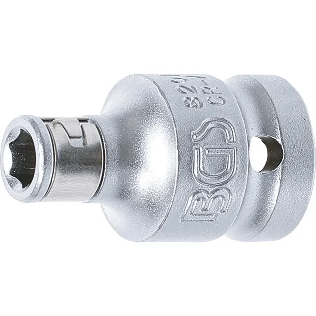 ADAPTADOR DE PUNTA CON BOLA DE RETENCIÓN 1/2" |1/4| BGS 8201