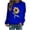 Blue, variant on ICHUANYI Womens Trendy Oversized Sweatshirts Hoodies Crew Neck Floral Print Pullover Casual Comfy Fall Winter Fashion Outfits Clothes 2023