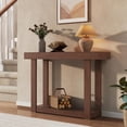 thumbnail image 1 of Wooden Narrow Console Table, 46-Inch Farmhouse Rectangular Accent Table with Natural Blonde Finish for Entryway, Hallway, Foyer, Behind Sofa & Living Room, Brown, 1 of 7