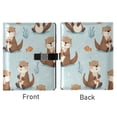 thumbnail image 2 of Leather Notebook with Pen Holder Writing Notepad Includes 100 Pages Lined Journal Cute Otters in Various Poses, 2 of 6