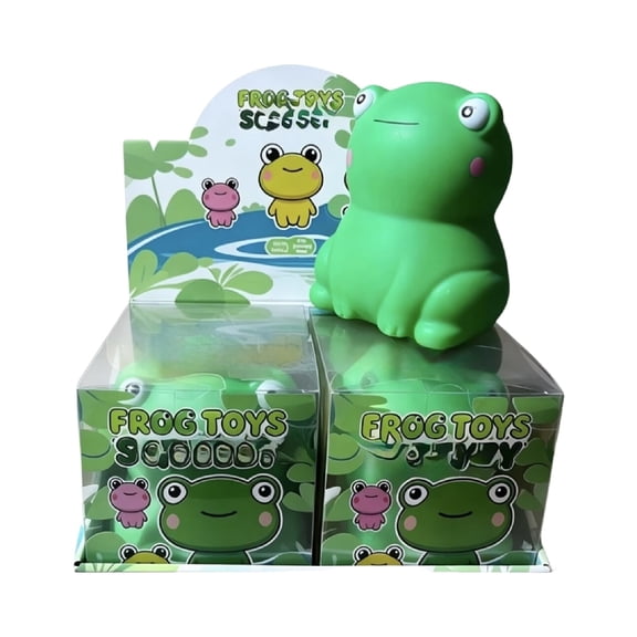 Oversized Cute Green Frog Squeeze Squishy Toy, 7.09 Inch Flexible TPR Stress Relief Figurine, Handheld Sensory Toy For Party Gifts And Leisure Play For All Ages