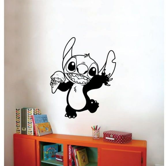 Stitch Ice Cream Cone Lilo and Stitch Disney Cartoon Wall Sticker Art Decal for Boys Girls Room Bedroom Kindergarten Nursery House Fun Home Decors Stickers Wall Art Vinyl Decoration Size (40x24 inch)