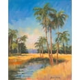 thumbnail image 2 of Slivka, Jane 15x18 Gold Ornate Wood Framed with Double Matting Museum Art Print Titled - Tropical Palms, 2 of 4