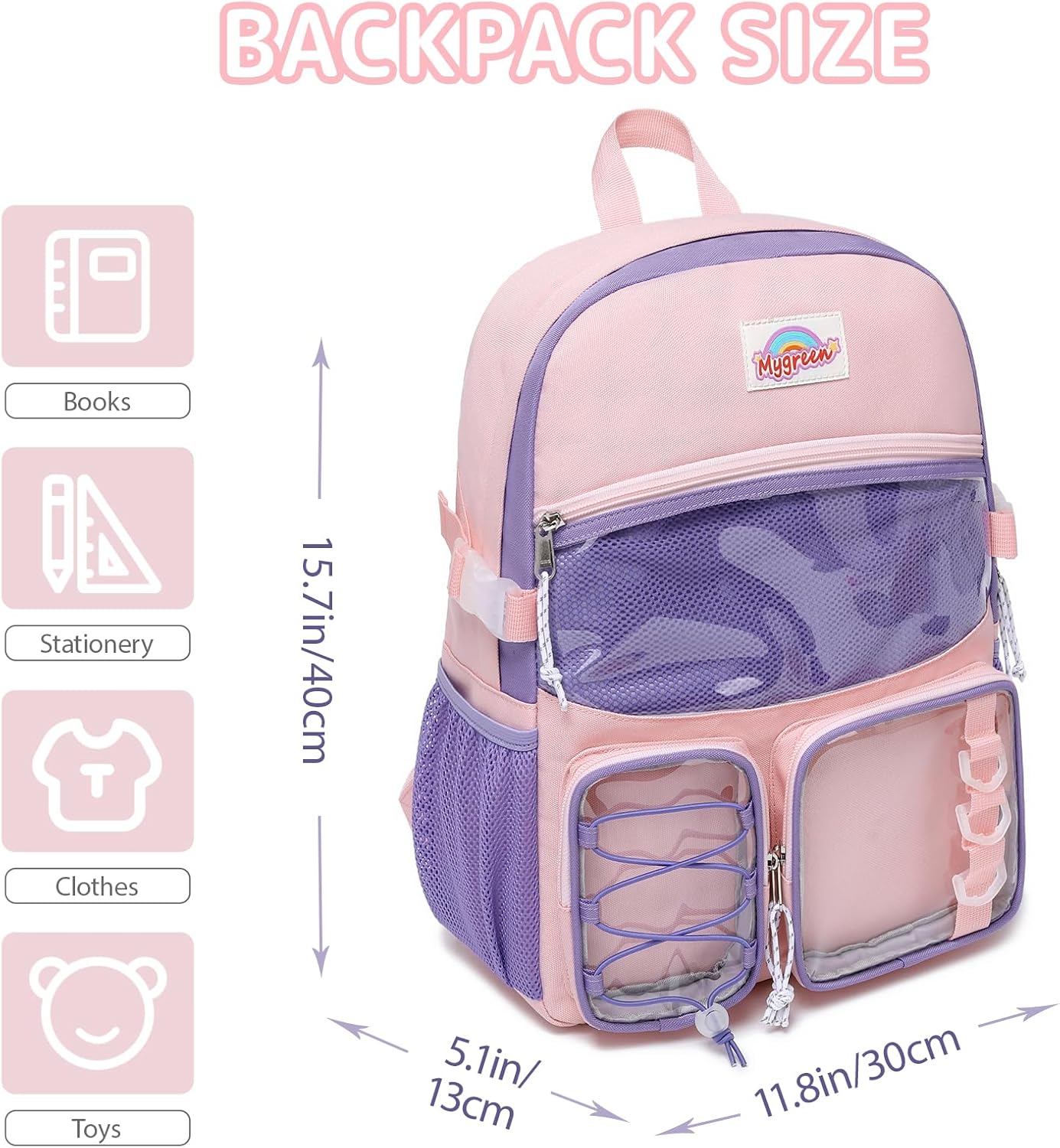 Mygreen womens Backpack for womens - Middle women & Elementary women - Kawaii Ita Backpack Black Blue