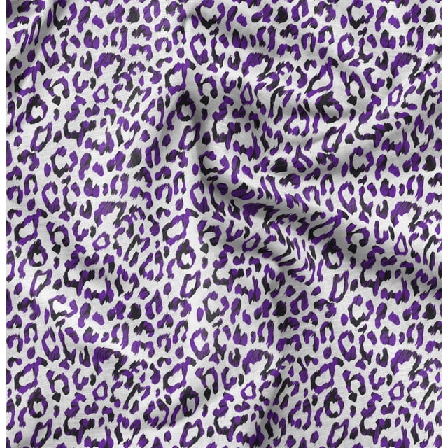 Soimoi Poly Georgette Fabric Leopard Animal Skin Printed Fabric 1 Yard 42 Inch Wide
