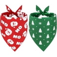 thumbnail image 1 of Christmas Dog Bandanas, 2PCS Santa Claus and Christmas Tree Double-Layer Dog Scarf for Small Dogs and Large Cats, Funny Christmas Dog Costumes for Holiday, Photo Prop, Parties (S, Red & Green), 1 of 5