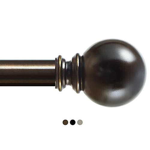 Nina 1 Inch Curtain Rod 36 72 Inches Round Finials Bronze Drapery Canada Nina 1 Inch Curtain Rod 36 72