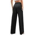 thumbnail image 5 of Baqcunre Womens Shorts Womens Wide Leg Business Pants High Waisted Capris Straight Long Work Trousers With Pockets Cargo Pants Women Women'S Pants Black L, 5 of 7