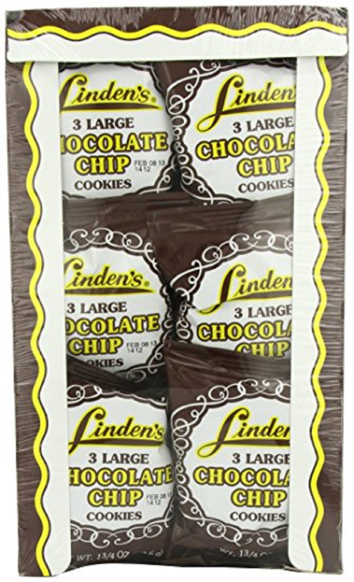 Linden's Chocolate Chip Cookies - 18 Packs of 3 Cookies Each